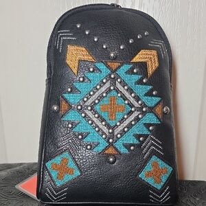 Montana West Black Embroidered Backpack